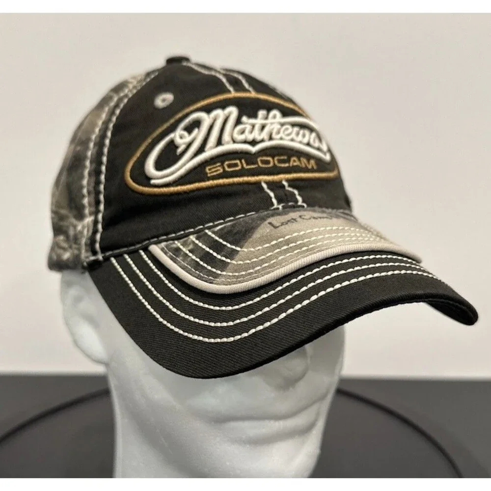 Mathews Solocam Archery Hat Black Lost Camo Strapback Bow Hunting Baseball Cap